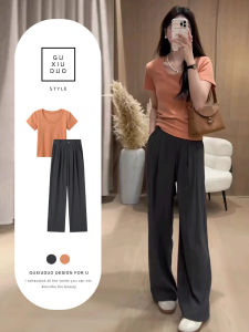 Korean Style Short Sleeve T-Shirt Womens Summer Fashion Sweet Cool Loose Fit Pure Color round Neck Thin Shirt Casual Top