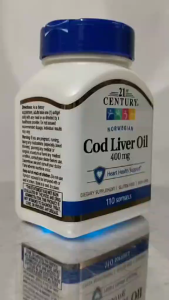 21st Century Norwegian CodLiver Oil 400mg 110 Softgels Heart Health Support CodLiver Oil Supplement Liver Oil Vitamins
