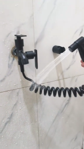 Kran Cabang Jet Shower Selang 1.5m Kran Air Bidet 2 in 1 Jet Shower Toilet dan Selang Keran Air Cabang Shower Stainless Kloset Semprotan Toilet Washer Tee Faucet