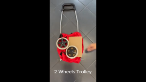 Flex 2 Wheels Foldable Shopping Trolley Grocery Bag Set Troli Pasar