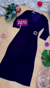 MYDU SHOP | MS 2270 đầm dự tiệc cổ tim – tay lỡ nhẹ nhàng chất thun cực sang.