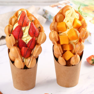 10PCS Creative Party Disposable Paper Cup French Fries Holder Pastry Package Slant Mouth Paper Cups Wedding Carnival Party Decor