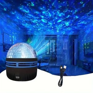 LED Projector - 2-in-1 Northern Lights & Ocean Wave Night Lamp with Remote 14 Vibrant Effects Powered via Supplied Cable Idea