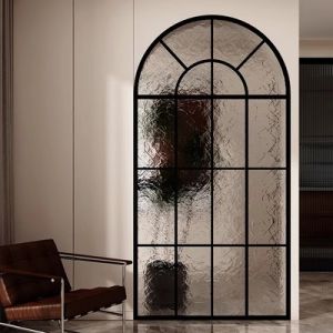 Retro Nostalgia American Arch Window Divider French Style Mansion Fireplace Decor Living Room Cream Glass Screen Door