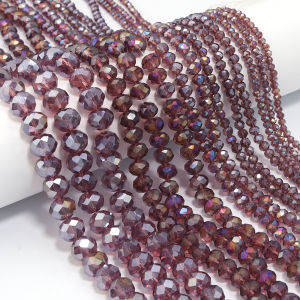 1 Strand Purple AB Crystal Beads Amethyst Faceted Rondelle Crystal Glass Beads Loose Spacer Bead For DIY Jewelry Making Bracelet