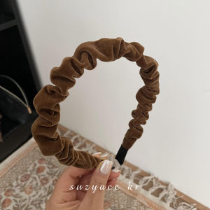 Suzyacc Kr Velvet Hairband Womens Narrow Folded Washable French Vintage Style Fashionable New Arrival Hair Accessories