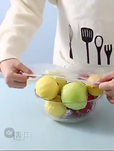 【SKIT SG】100pcs Reusable Food Storage Covers Bags for Bowls Elastic Plate Silicone Lid Covers Bags for Kitchen Food Fresh Seal 100pcs/Pack Disposable Elastic Food Cover Plastic Wrap Food-Grade PE Fresh-Keeping