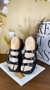 Chunky Fashion Wear Style Ankle Strap Thick Sole Womens Heels 9639