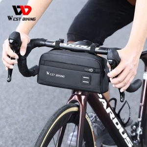 WEST BIKING 2L Handlebar Bag Multifunctional Bicycle Handlebar Bag Shoulder Bag Portable Durable Front Bag Oxford Cloth Top Tube Bag Bike Accessories