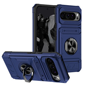 NEW Heavy Shockproof Armor Phone Case For Google Pixel 9 Pro XL Covers Magnetic Kickstand Card Slot Wallet Protection Back Cover