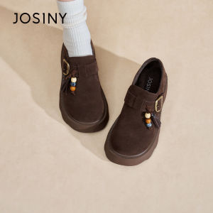 Josiny | Thick-Soled Fleece Winter British Style Slip-On Loafers