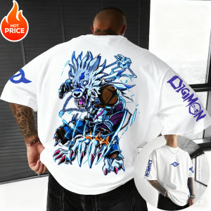 Digimon Anime Garurumon 2025 New Harajuku Men Vintage Summer T-shirt Oversized Ladies Streetwear Casual Sports Cotton Tee Top