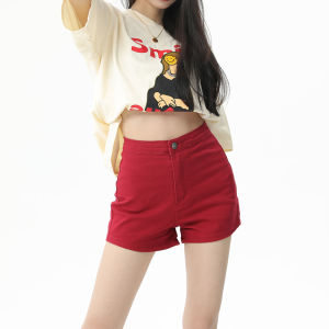 High Waist Slim Fit Denim Shorts Womens Summer New Style Elastic A-Line Hot Pants Arlos Ultra Shopping Brand Pure Color Multi Pocket Button Zipper