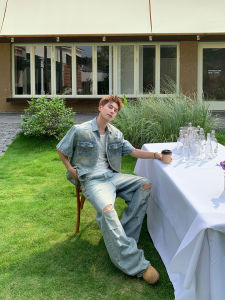 Bộ Đồ Jeans Mùa Hè Phong Cách Mỹ Cổ Điển