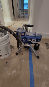 GRACO 390 PC Electric Airless Sprayer Stand Motor Size: 5/8 Brushless DC Max. Delivery : 1.8 lpm Max. Working Pressure : 3300psi Max. Tip: 0.021