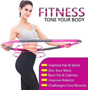 MELEDE Exercise Hula Hoops for Adults Adjustable Weighted Hula Hoop Detachable Section Soft Fitness Hoop for Weight Loss Fat Burning Home Gym Core Workout