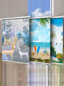 Easy-install Full Blackout Roll-up Curtain