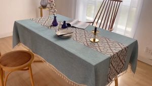 Rectangular Vintage Jacquard & Luxury Linen Tablecloths