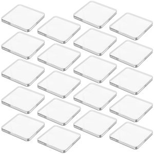 20 Packs DIY Fridge Magnets Set Acrylic Clear Square Fridge Magnet with Adhesive Backing Photo Frame Fridge Magnet Craft Gifts