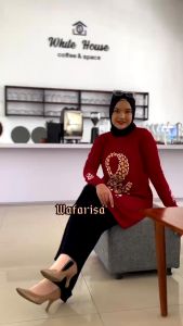 Tunik Wanita Lengan Panjang Dan Tunic Bahan Kaos Katun Combed Apk Sablon Baju Atasan Jumbo Simple