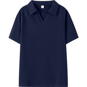 Pure Color Casual Cotton Short Sleeve Polo Shirt Women Summer Loose Fit Elastic Fabric Regular Sleeve Basic Mass Style