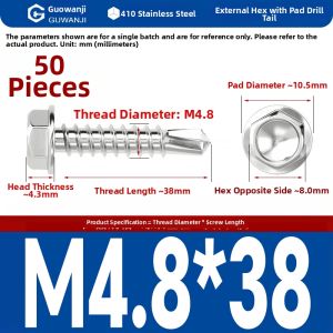 GUWANJI | Galvanized Hex Drive Self-Drilling Screws Standard