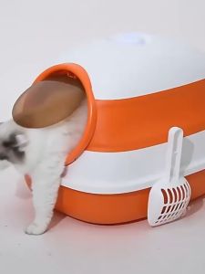 [Rẻ vô địch] Nhà Vệ Sinh Cho Mèo Cỡ Siêu Lớn - Kín Toàn Bộ Có Đèn UV Diệt Khuẩn Chống Bắn Cát Ngăn Mùi Hôi