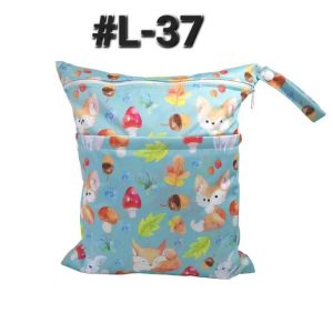VREN Baby New Cartoon Print Baby 30x36cm Double Zipper Diaper Bag Washable Diaper Bag Storage Bag