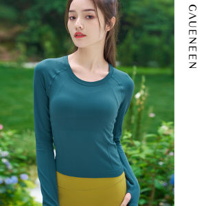 เสื้อโยคะผู้หญิง แขนยาว ทรงหลวม ระบายอากาศได้ดี แห้งเร็ว ทรงเข้ารูป แฟชั่นสปอร์ต ฤดูใบไม้ร่วง/ฤดูหนาว 2024 ใหม่