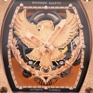 BONEST GATTI | BONEST GATTI Mens Watch Soaring Series Tonneau Automatic Skeleton Mechanical Watch with Carved Design Trendy Diving Watches