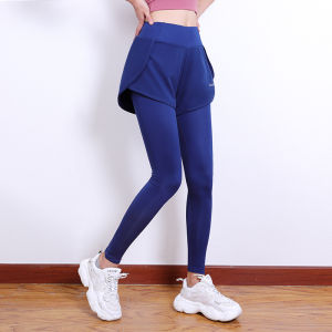 Yoga Pants Womens Spring & Fall High Waist Stretch Tight Butt-Lift Underwear Fake Two-Piece Running Sports Belly Contracting Quick-Drying Fitness Pants