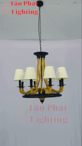 Đèn thả trần dây thừng trang trí bàn ăn quán cà phê 220V TTK36 Tân Phát (Tặng kèm 3 bóng Led E14)