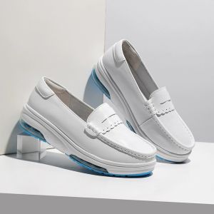 Sanmo Nurse Shoes Womens Spring Summer White Hollow Soft Bottom Breathable Comfortable Anti-Odor Anti-Slip Heightening Air Cushion Medical Shoes