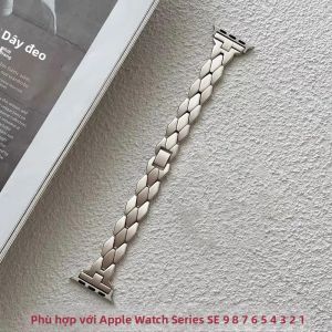 Dây Đeo Kim Loại Starlight Dành Cho Apple Watch Ultra 49mm Nữ Thép Không Gỉ Tương Thích Với iWatch 12 11 10 9 8 7 6 5 SE