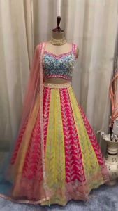 [PRE-ORDER] Semistitched Faux Georgette Lengha ( Delivery 10 Days )