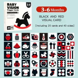 0-36M Baby Vision Stimulation Card Early Education Toy Newborn Visual Learning Book Black and White Contrast Card Montessori Toy