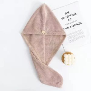 Womens Quick-Dry Dry Hair Hat - Coral Fleece Thickened Wrap Bonnet Super Absorbent & Soft Essential Bathroom Head Towel