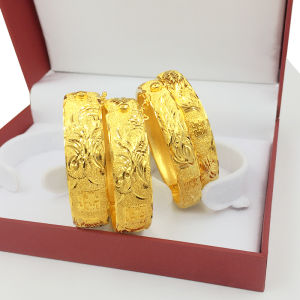 Wedding Gold Plated Dragon And Phoenix Bracelet Womens Three Gold Tools Double Happiness Bridesmaid Gold Colored Simulation Bracelet