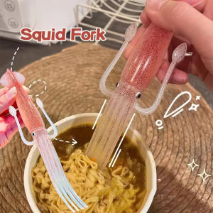 Creative Octopus Instant Noodle Fork Funny Squid Shape Noodle Bento Fork for Family Home Dinnerware Student Dormitory Cutleries