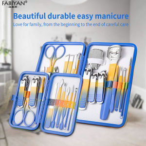 <Real Stock> Nail Clippers Full Set of Stainless Steel Nail Cutter Fingernail Toe Nail Scissor Dead Skin Scissor Nail File Nail Art Set Eyebrow tweezers Beauty Tools