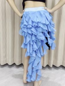 1PC Váy Dài Cửu Vĩ Hồ Ly Nữ Khăn Quấn Hông Có Tua Rua Dùng Cho Múa Bụng Biểu Diễn Latin Chất Liệu Polyester Dệt Kim