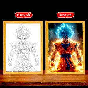 Bandai | LED Light Paninting Picture Frame Cartoon Anime Dragon Ball Creative Night Light Room Study Decoration Lamp Atmosphere Lamp Gift