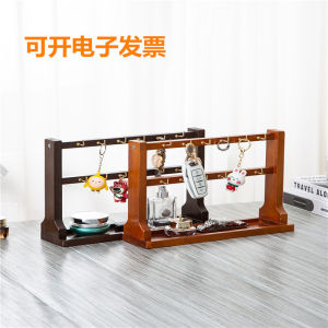Solid Wood Jewelry Display Stand with Hooks Small Accessory Holder Earring Bracelet Storage Rack Fashionable Jewelry Organizer