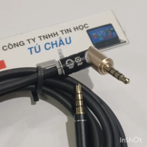 Cáp âm thanh 2 đầu 3.5 ly (4 điểm cực): Cáp dài 1m / Dài 1.5m xoáy 180 dộ