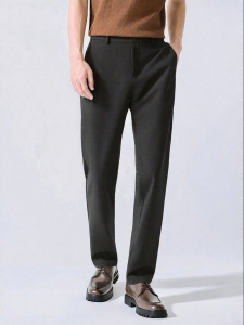 Mens Versatile Spring Business Casual Trousers Jet Black