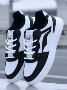 Black White Panda Mens Sneakers Leather Upgraded Spring Summer Sporty Casual Shoes Waterproof Low Top round Toe Rubber Sole