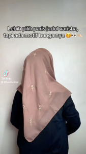 Hijab segi empat paris jadul bordir bunga mawar