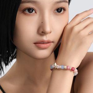 Beads Bracelet Macaron Warna-Warni Ceramic Pentagram Star Gelang Manik Manik  Bracelet Sweet Female Starfish Bracelet Hand Ornament