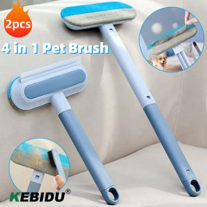 KEBIDU Multifunctional 4 in 1 Pet Hair Remover Brush handhold Long Handle Window Cleaning Brush Pet Fur Cleaning Tool Manual Cat Dog Hair Remover Brush