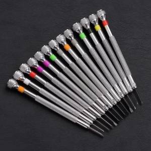 13pcs 0.6-2.0mm Precision Screwdriver Set for Watchmaker High Hardness Steel Micro Cross Repair Kit for Watches Glasses Jewelry